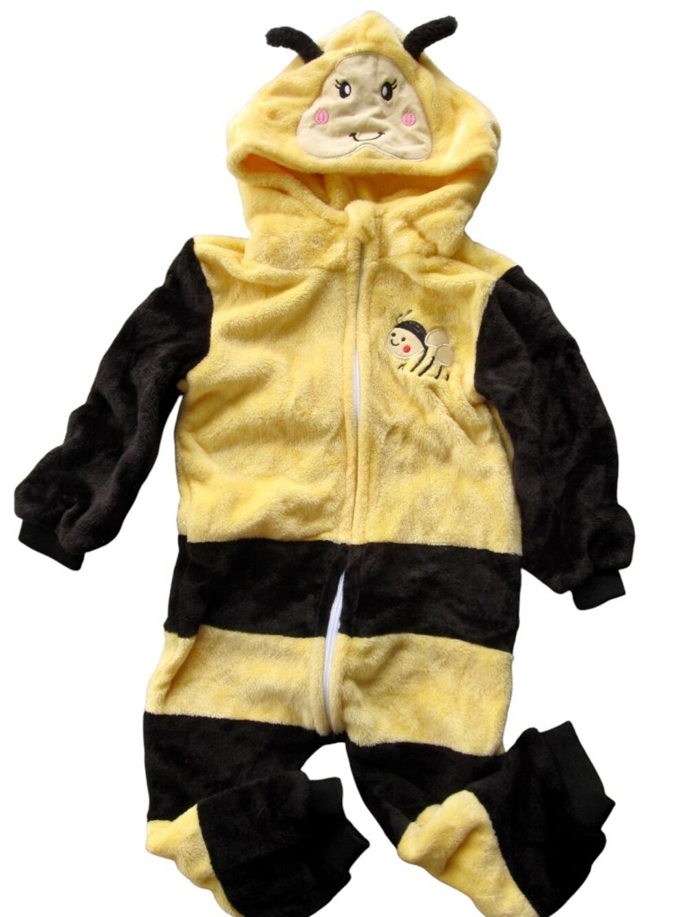 Bee Costume Child Size 3-5 Plush Black & Yellow Insect Bug Cosplay HALLOWEEN